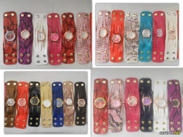 Relógio bracelete em couro